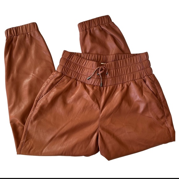 JOIE Caramel Faux Leather Jogger Style Pants - Picture 6 of 9